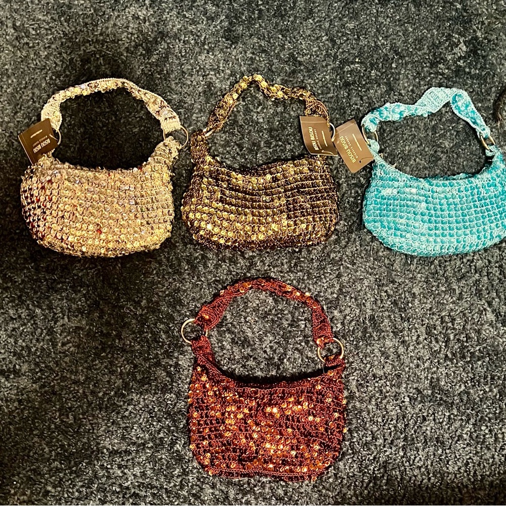 Sequin Mini Shoulder Bags (4)- Silver, Gold, Turquoise , Copper